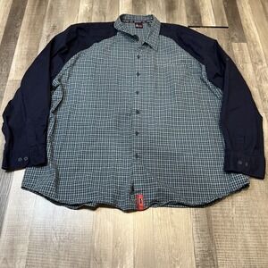 Bugle Boy Button Up Shirt Size 3X Color Block Plaid Long Sleeve Shirt
